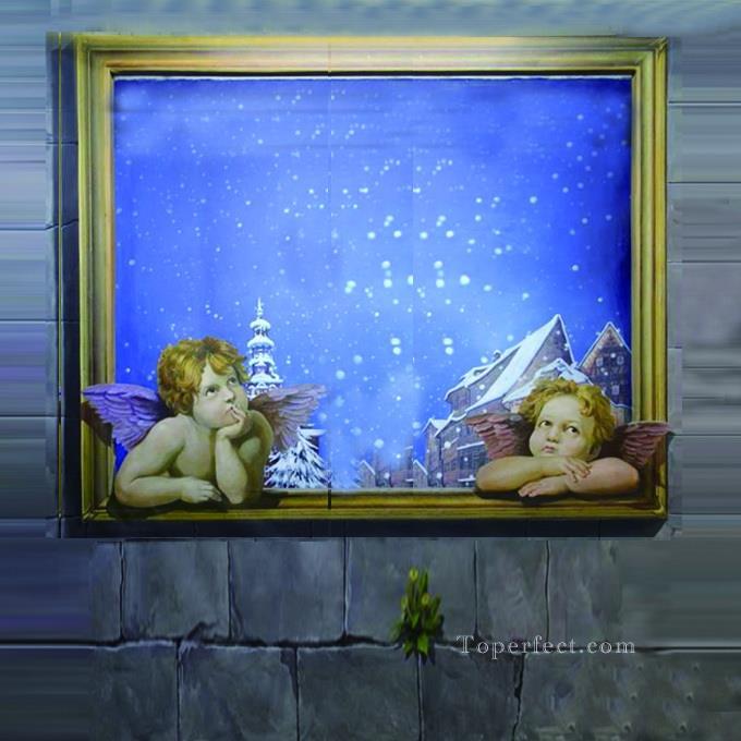 angels in snow 3D Oil Paintings